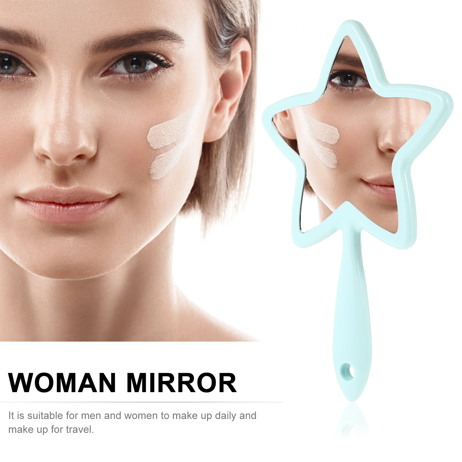 

1Pcs Compact Makeup Mirror Portable Handhold Beauty Mirror for Facial Grooming Eyebrow Trimming Shaving Lens Wearing Daily Care