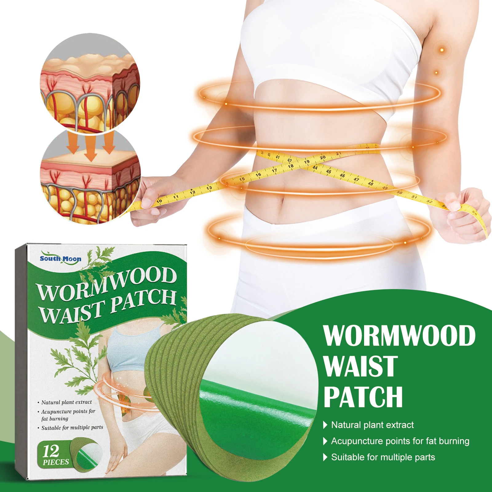 

Пластырь на талию из полыни, подтягивающий руки, бедра, удаляет токсины тела, предотвращает накопление жира, быстрое сжигание жира, наклейки для похудения живота