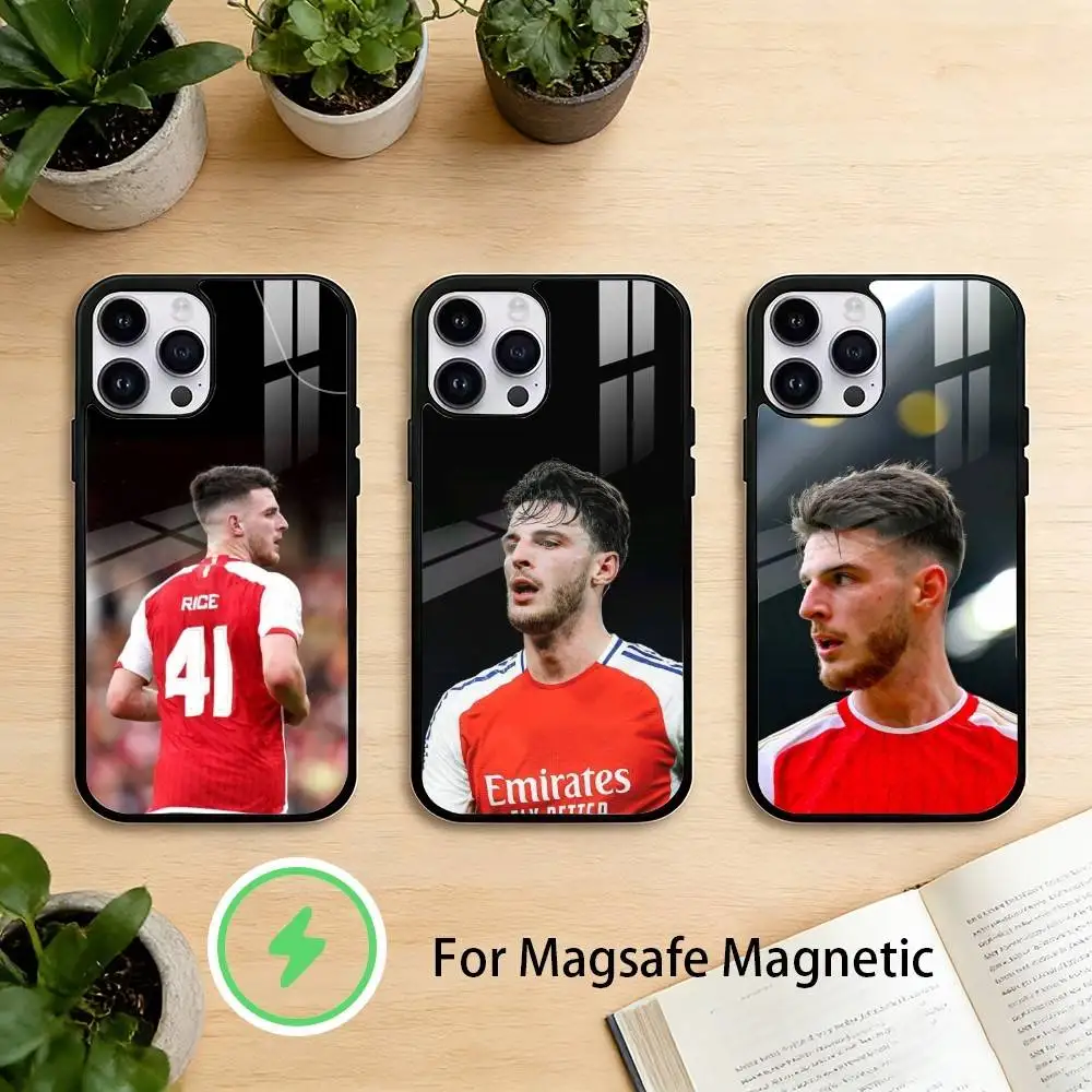 

football D-Declan Rice Phone Case For iPhone 17 16 15 14 13 12 Pro Max Plus for Mirror Wireless Magnetic Cover