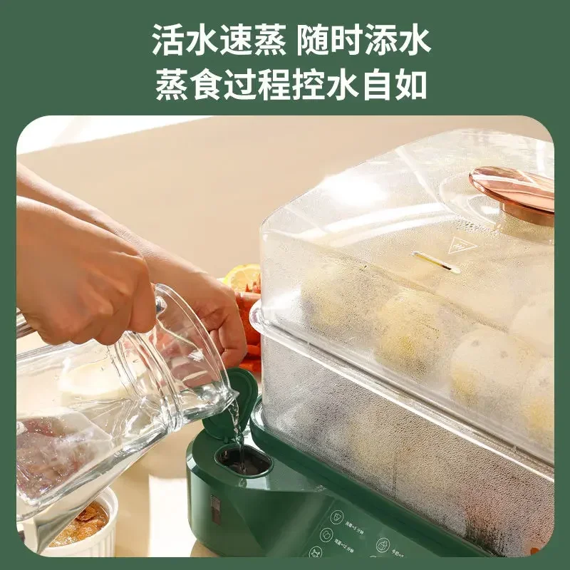 باخرة كهربائية منزلية جديدة متعددة الوظائف ذات سعة كبيرة وثلاث طبقات وعاء باخرة منزلي عالي الطاقة لتبخير الأسماك