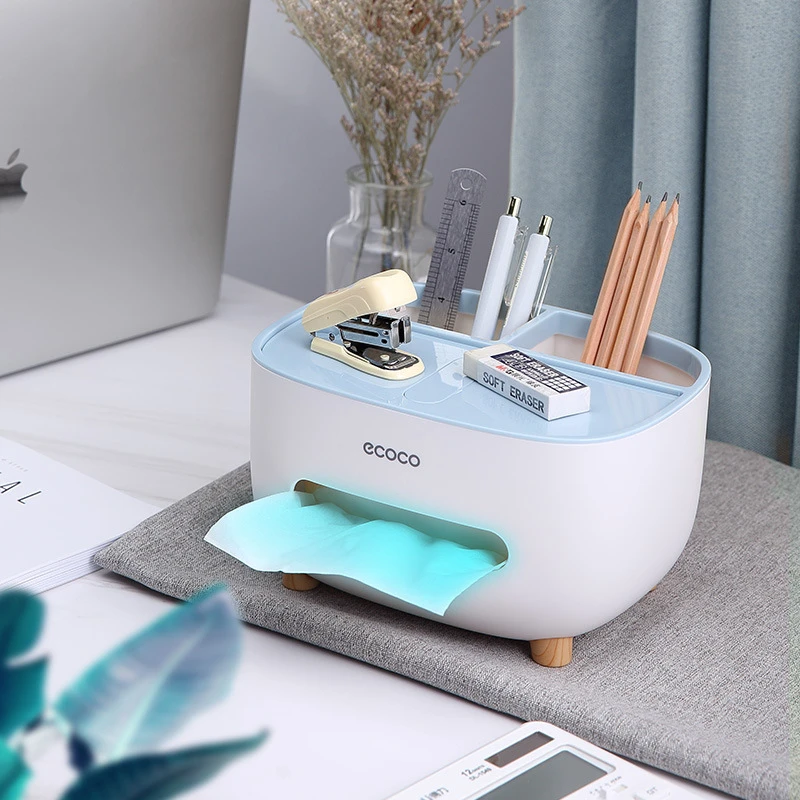 Newest Tissue Box Napkin Holder Remote Control Storage Desk Organizer Office Multifunctional Sundries Ontainer Storage Home Gift