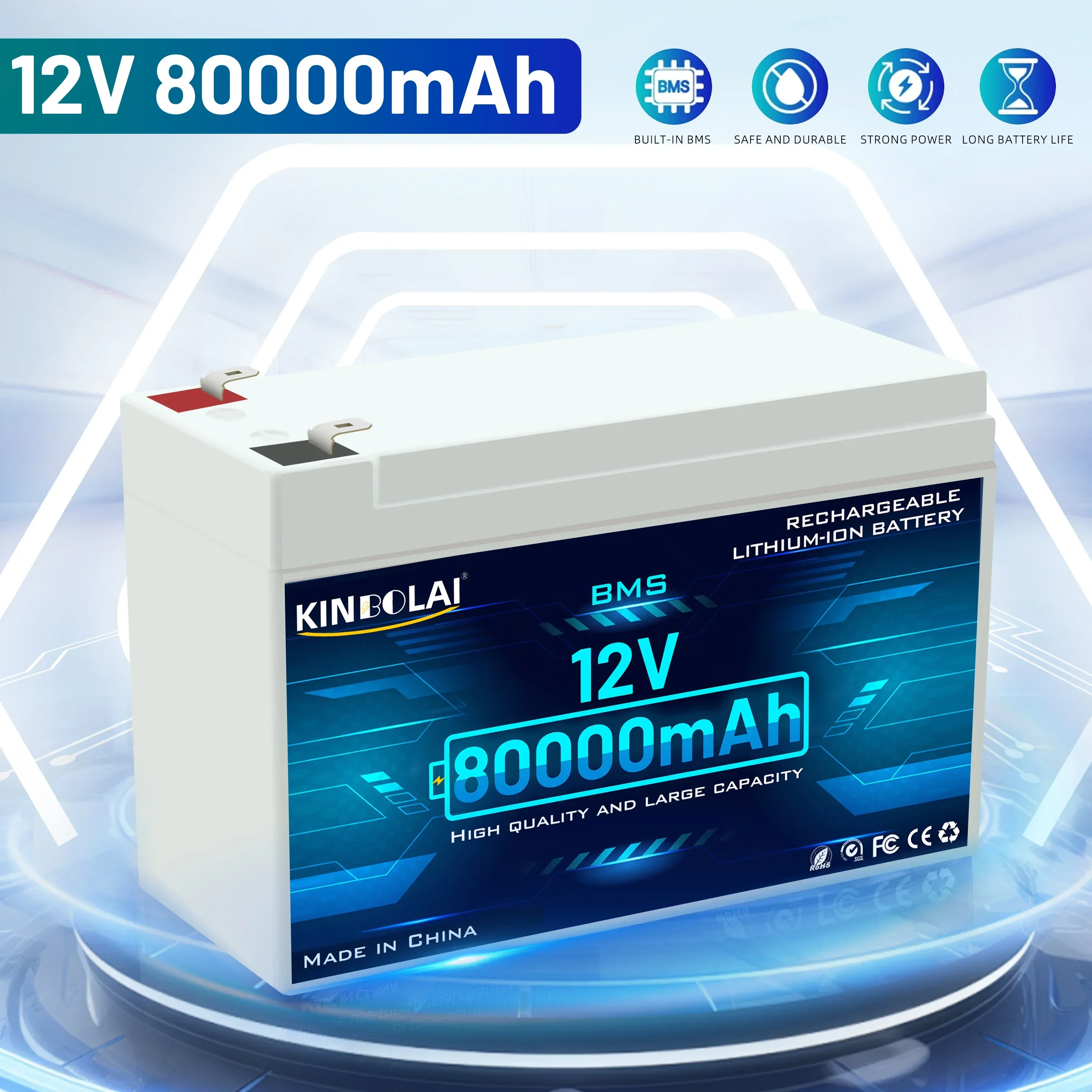 12v lithium battery pack, rechargeable battery for solar electric vehicles, 12v80Ah sprayer battery, 3S4P, 3S5P, 3S6P