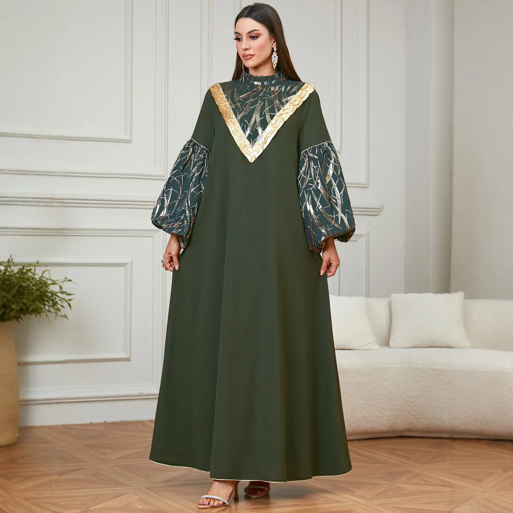 

Eid Women Dress Abaya Dubai Ramadan Muslim Party Dresses Islam Jalabiya Sequins Arab Long Robe Morocco Abayas Vestidos Kaftan