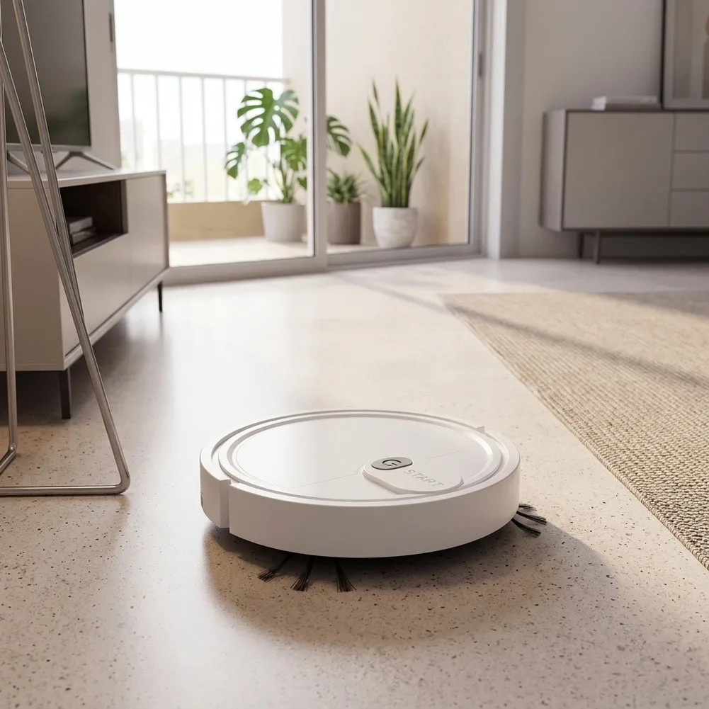 30*6.8cm Smart Robot Vacuum USB Charging Robot Low Noise Operation Bilateral Brushes Compact Design For Home Floors