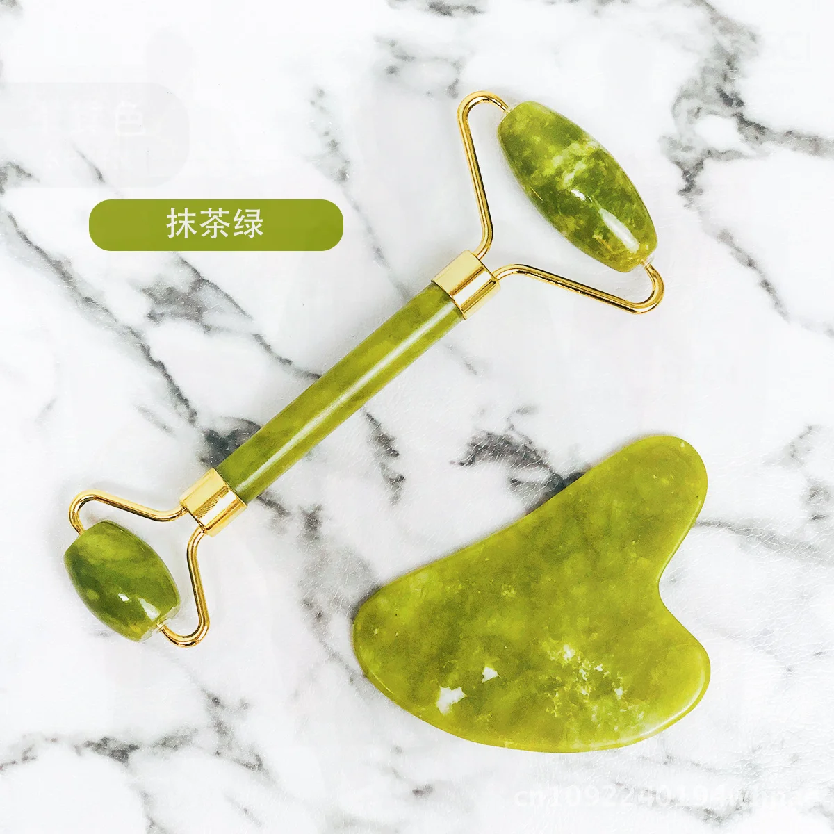 أدوات تدليك الوجه والرقبة ذات العرض المباشر، أسطوانة تدليك اليشم ولوحة غوا شا للوجه - أداة تجميل متعددة الوظائف رقم #2