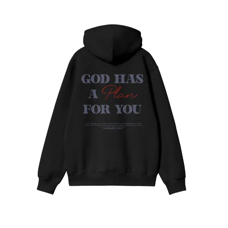 

2025 Осень и зима Унисекс 100% хлопок God Has A Plan for You Толстовка с принтом Высококачественная роскошь для мужчин и женщин Топ Y2k