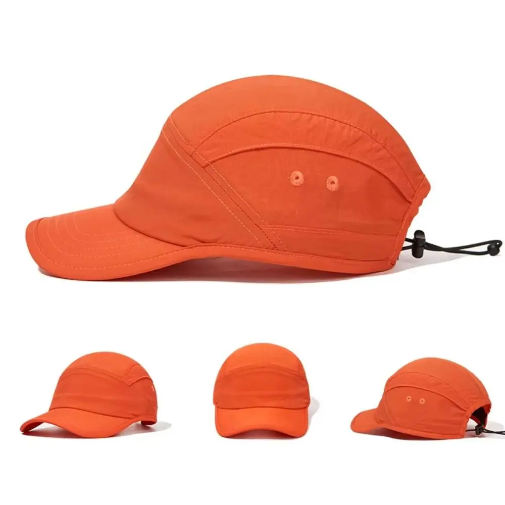 

Men Women Breathable 5-Panel Cap Waterproof Adjustment Baseball Cap Drawstring Elastic Nylon Quick-dry Hat Outdoor Sports