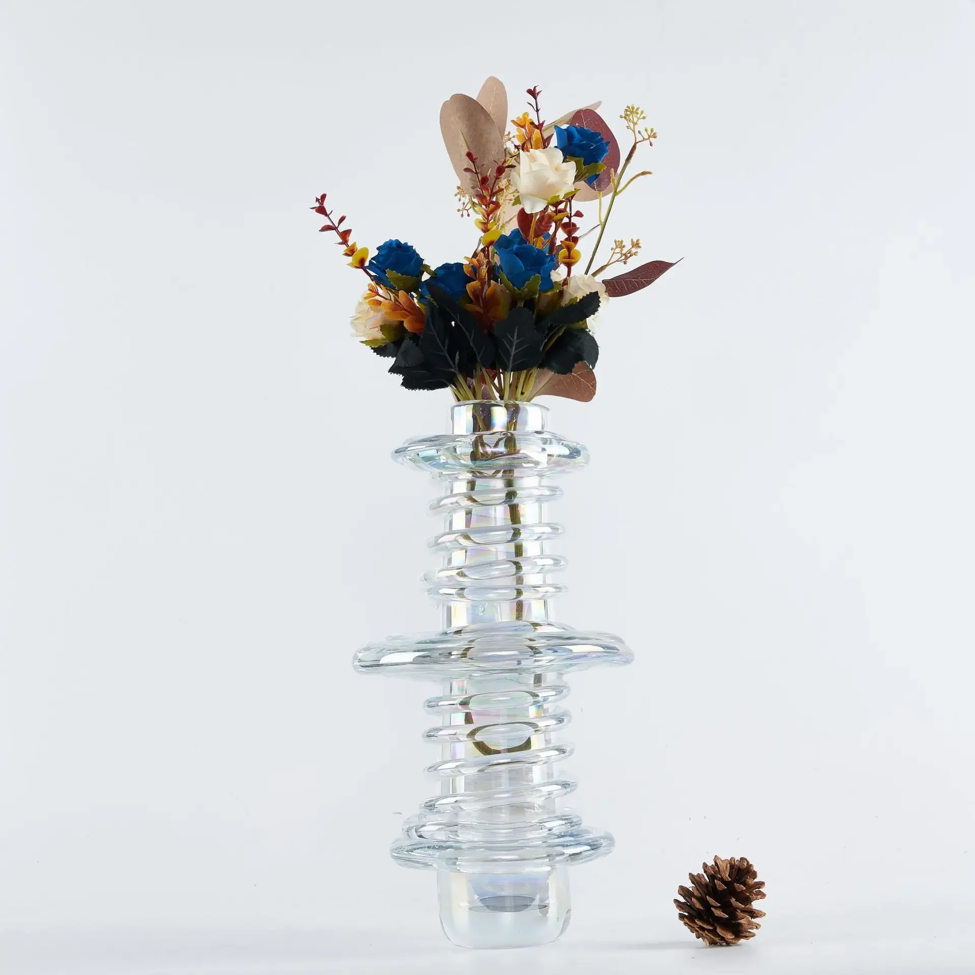 Ornament Colorful creative art designer flower utensils, glazed crystal glass model house sales office gyro jewelry