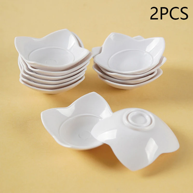 2Pcs Dollhouse Mini Tableware Plate Model Doll House Simulation Dining Plate Kitchen Furniture Accessories Pretend Play Toys