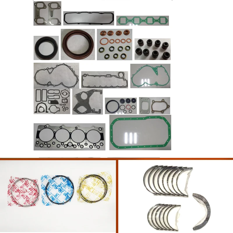 Full gasket set kit crankshaft connecting rod bearing piston ring for ISUZU JCB JS110 JS130 Excavator Offway engine 4bd1 4bd1t