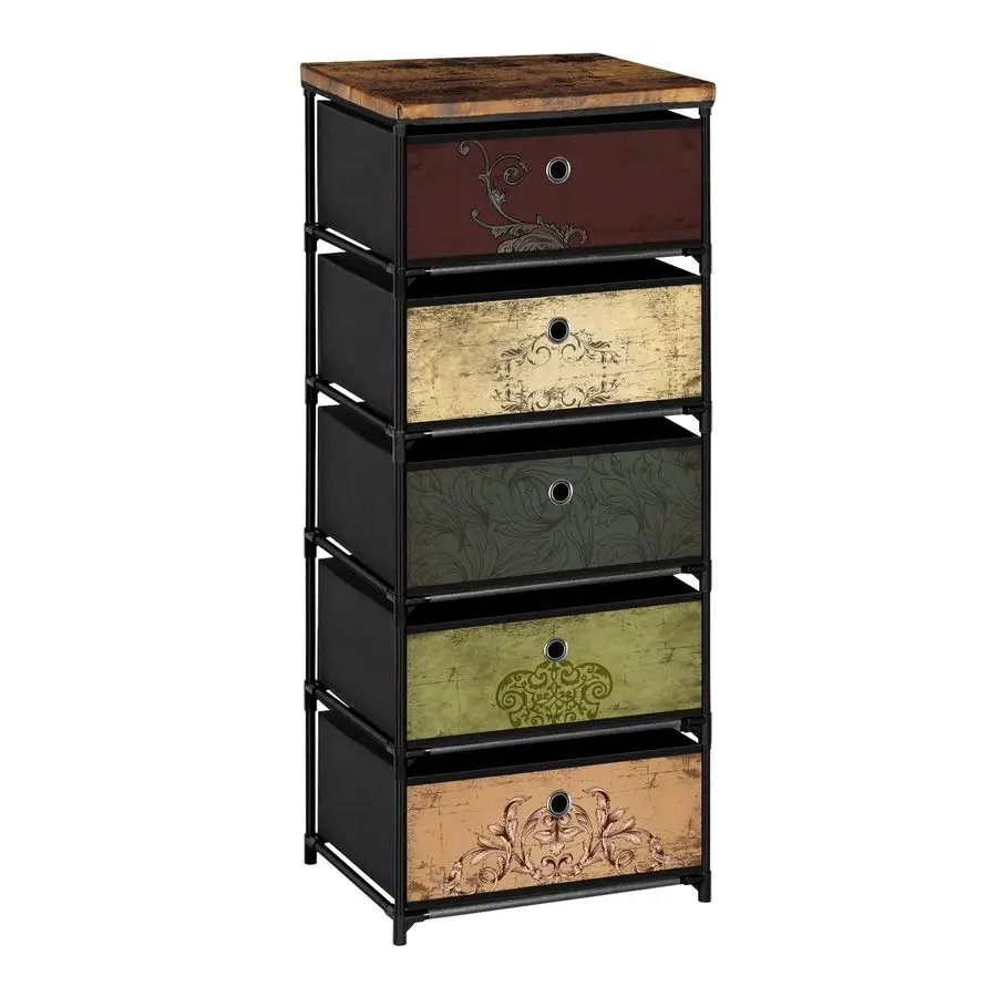 

Тумба с 5 ящиками, органайзер для хранения одежды, маленький тканевый комод для спальни, гардеробной, прихожей, детской, общежития