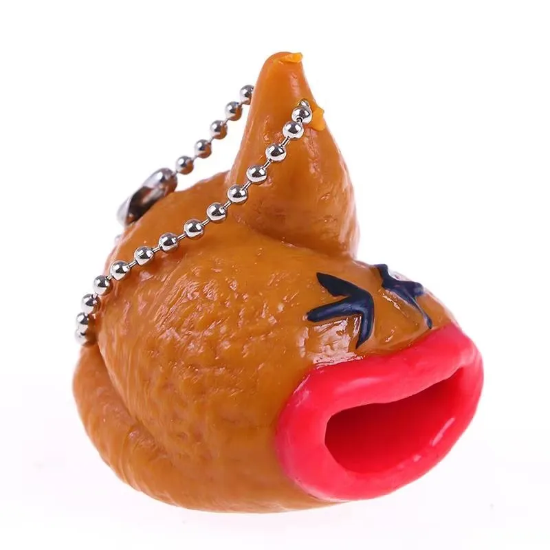 3PCS Novelty Funny Gift Gadgets, Poop Keychain, Prank Squeeze Tongue, Tricky Stress Relief, Relax Toys, Poop Squeezing Fun Toy