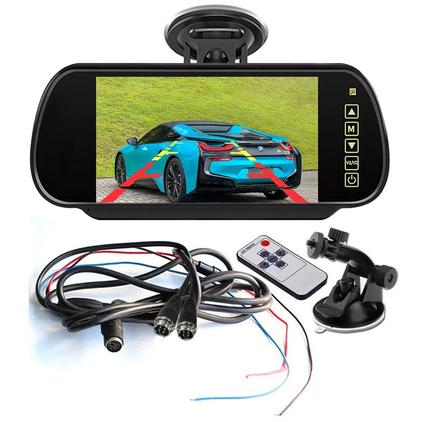 

Lastbus 7" Mirror Monitor 12/24V for 4Pin Reversing CCD Camera Truck Caravan 4WD Trailer