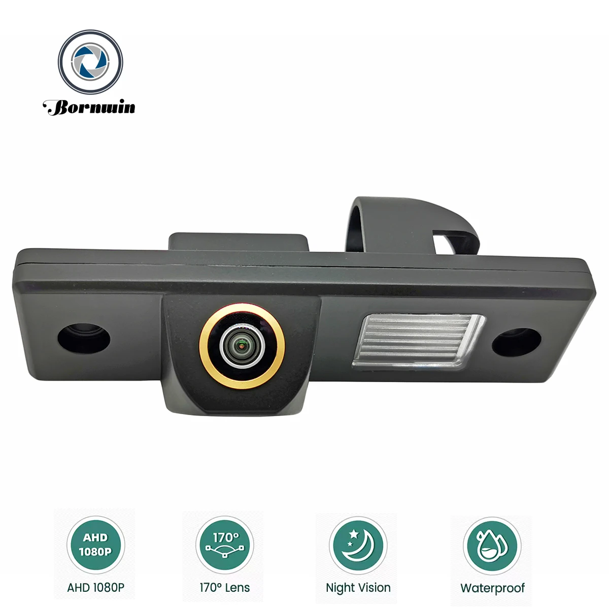 Bornwin Ahd 1080P Voertuigplaat Omgekeerde Back-Up Parkeercamera Voor Chevrolet Epica Lova Aveo Captiva Cruze Spark Hhr Buick