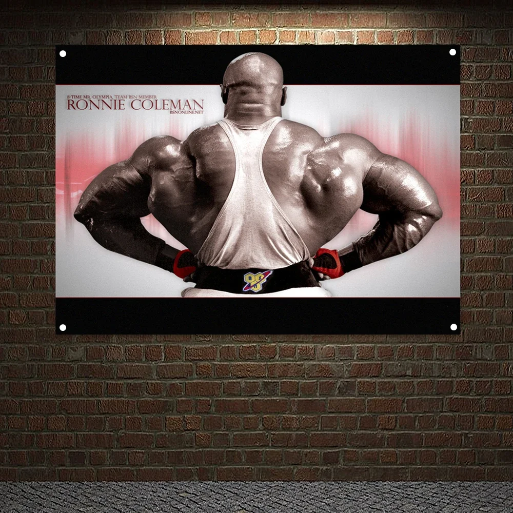 Man Body Building Banner Flag Fitness Workout Mural Canvas Painting Wall Art Stadium Gym Decor Muscular Hunk Poster Wallpapers 1