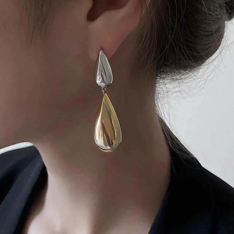 

Simple Water Drop Earrings for Women Fashion Gold Silver Color Asymmetric Stud Earring Women Jewelry Trendy Accessories Gifts