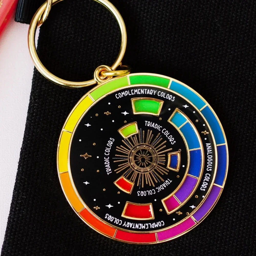 Color Wheel Keyring Interactive Keychain Art Keychains Gifts for Painters