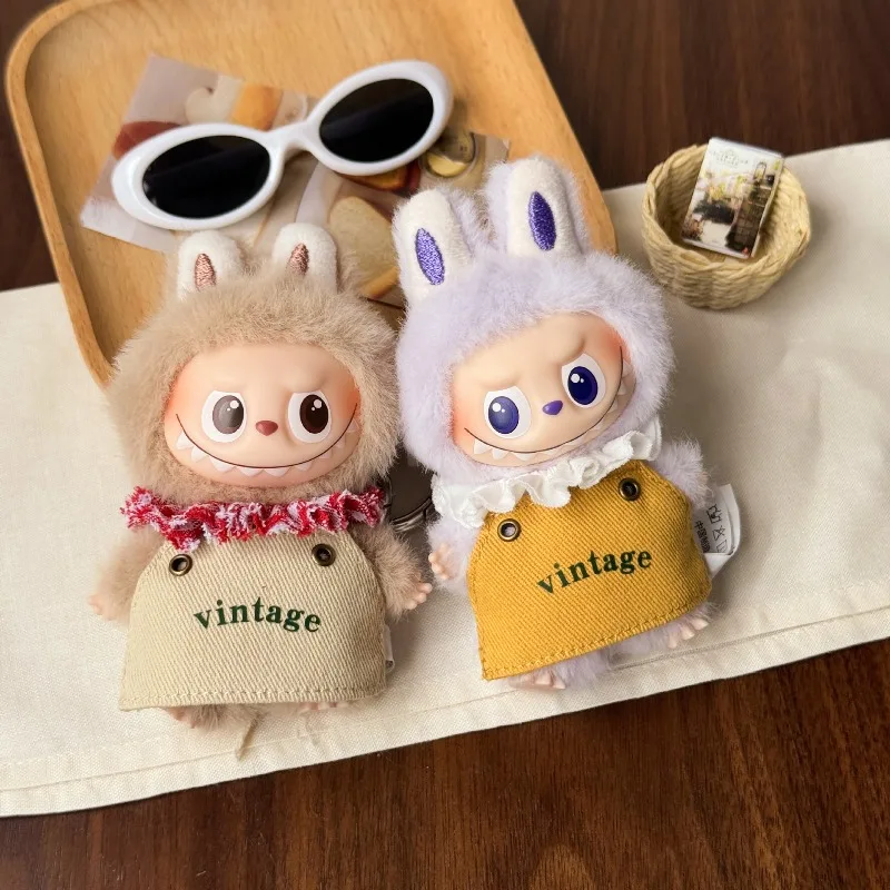 

For 10.5cm Labubu Doll Outfit Pin For Love Clothes 2pce Vintage Choker set set Doll Clothes Apron for Labubu Accessories ropa