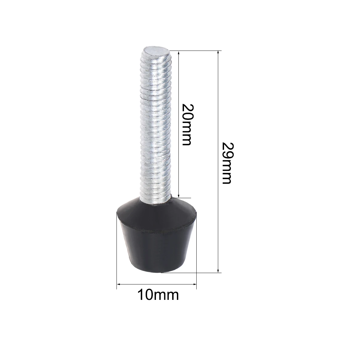 Montaje de tornillo de abrazadera de palanca de acero al carbono, accesorio de punta de husillo redondeado, se adapta a la mayoría de las abrazaderas de palanca, 10 piezas, M4 x 29mm, M5 x 47mm, M6 x 54mm