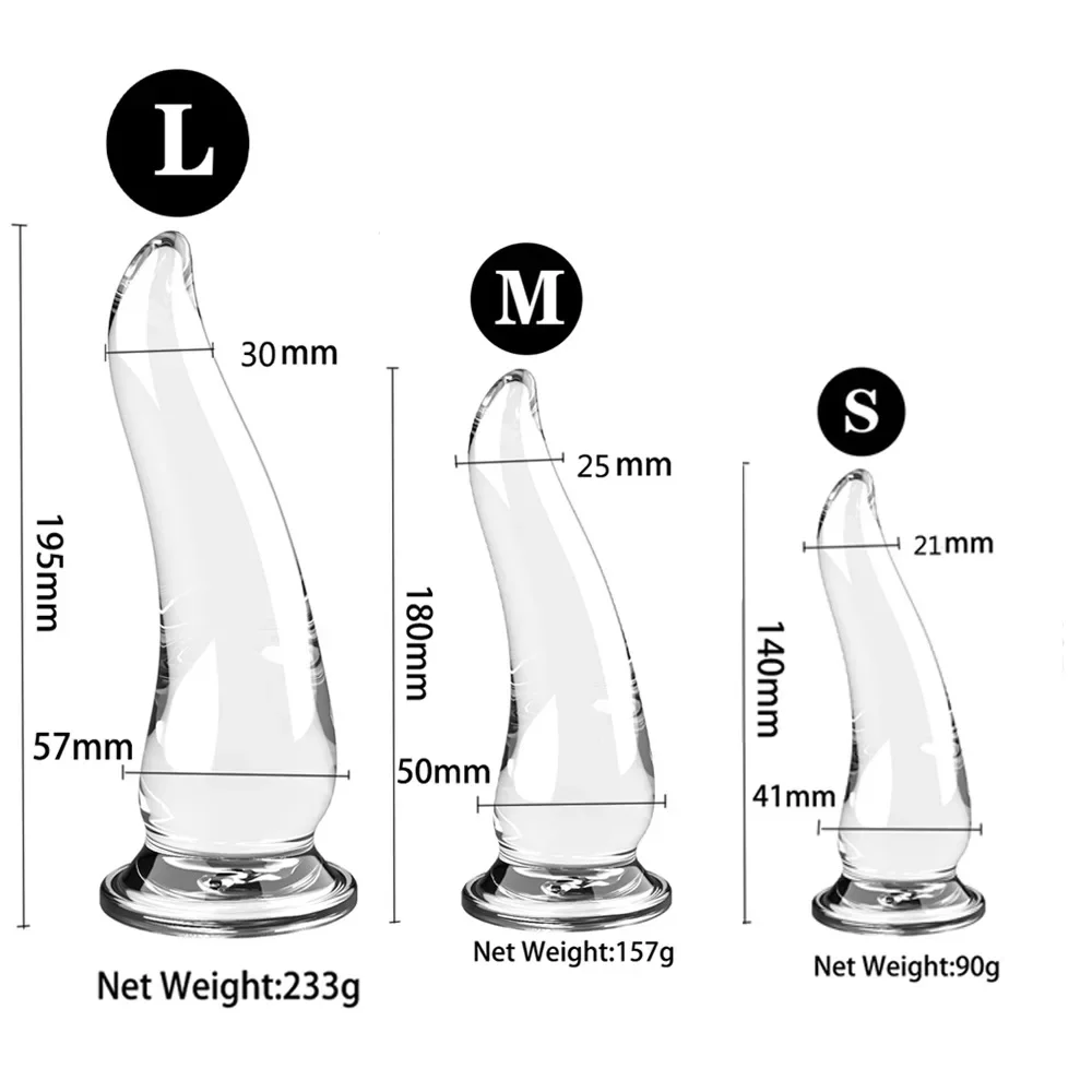 Black&Transparent Anal Plug Horn Dildo for Woman Prostate Dilator Massager Butt Suction Cup Sex Toys for Men Adults Beads