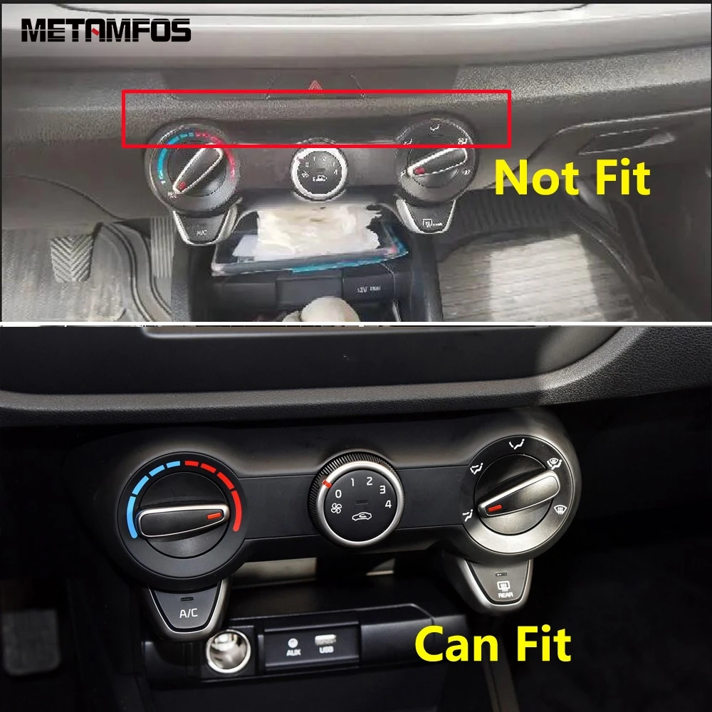 For Kia Rio 4 X-line 2018 2019 Carbon Fiber Air Conditioning Switch Button Cover Trim Frame Interior Accessories Car Styling