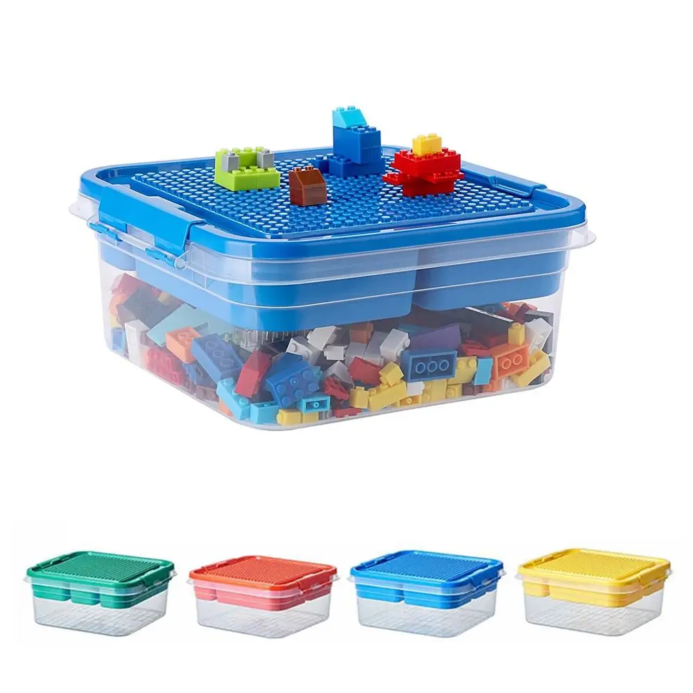 

Stackable Building Blocks Storage Box Transparent Double-layer storage Particle Holder Multi-Compartment Building Base