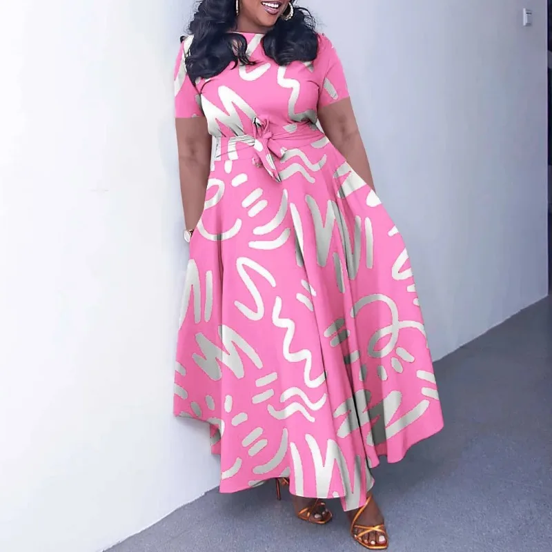 2026 Dashiki mode ceinturé Maxi longue Robe de soirée Vintage imprimé Robe d'été décontracté robes Robe africaine Robe d'été femmes Robe