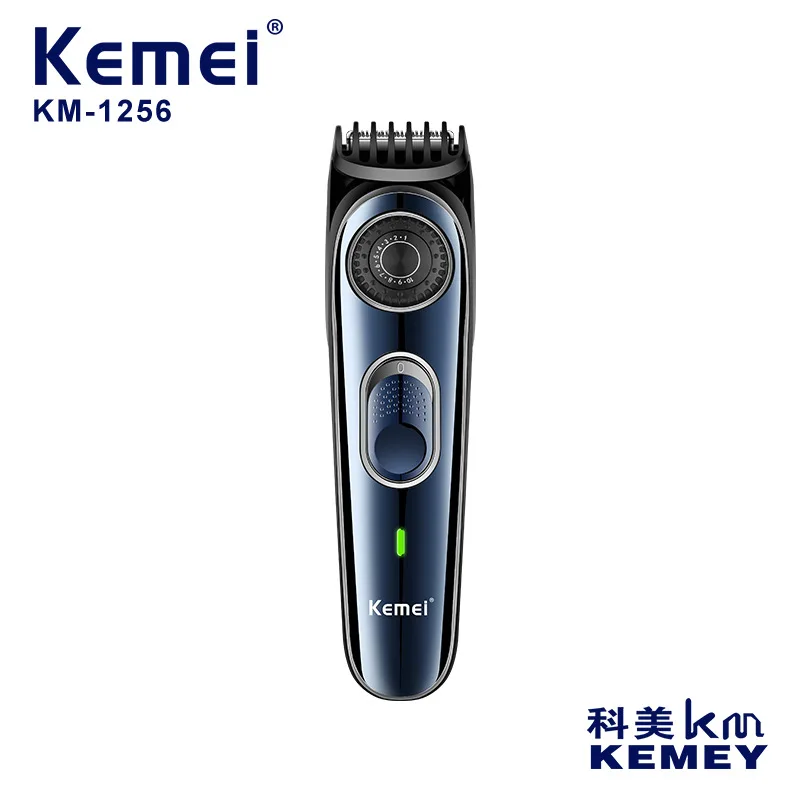 

Kemei km-1256 Electric Cordless Professional Hair Clippers High Quality Usb Rechargeable Barber Waterproof Cordless Hair Trimmer