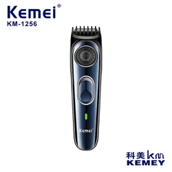 Kemei km-1256 Electric Cordless Professional Hair Clippers Alta Qualidade Usb Recarregável Barbeiro Impermeável Cordless Hair Trimmer