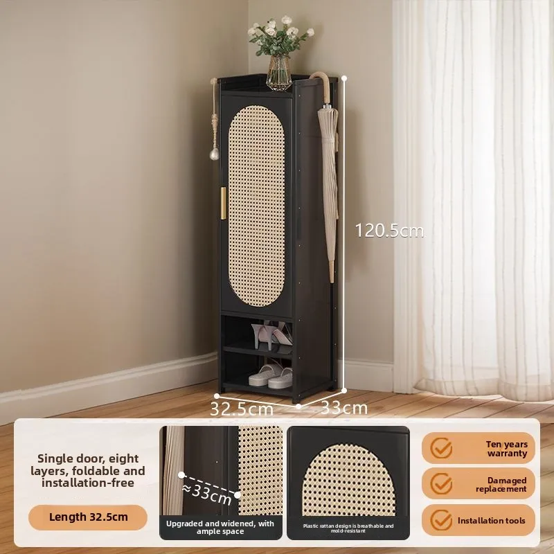 

Installation-free shoe cabinet, small narrow shoe rack integrated, folded against the wall, multi-layer storage, home shoe rack