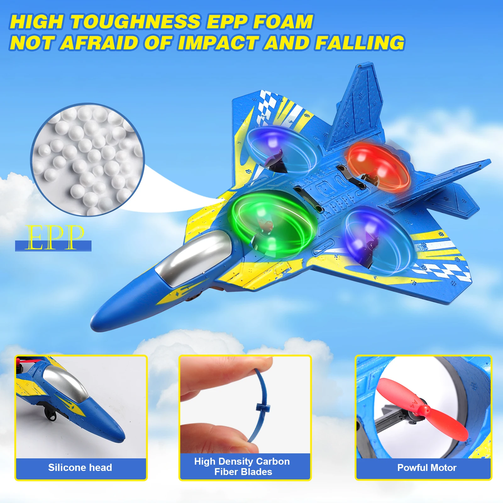 RC 글라이더 2.4G 원격 조종 비행 헬리콥터 스턴트 텀블링 UAV 호버링 항공기 다채로운 조명 비행기 장난감 드론