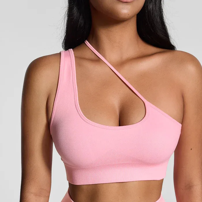 BetterMe One-shoulder Sports Underwear Fitness Yoga Quick-drying Shock-proof Vest Running Bra for Women