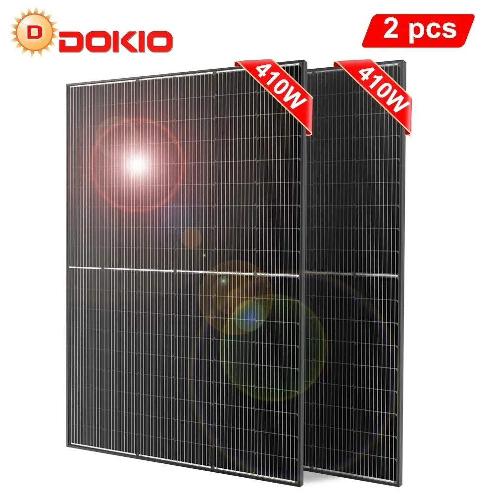 DOKIO Kit de paneles solares para balcón de 400 W/800 W: sistema de paneles solares monocristalinos impermeable para el hogar, balcón y jardín