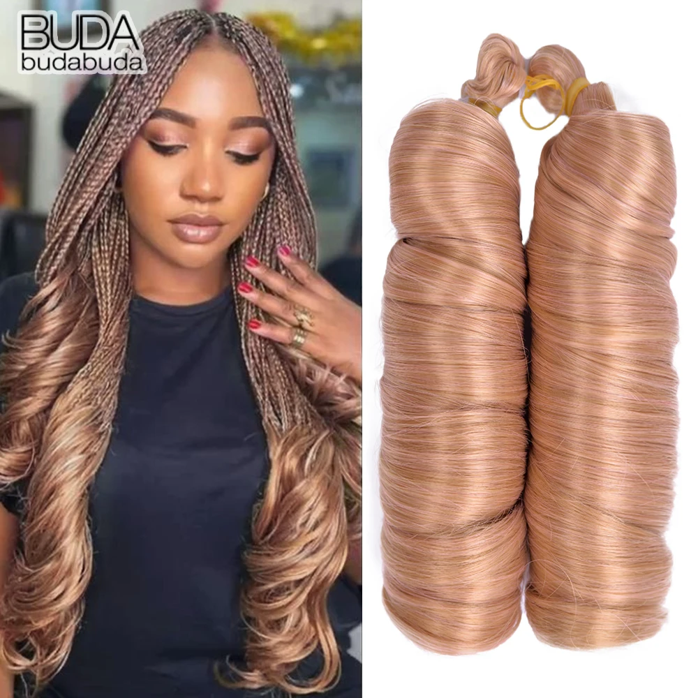 

French Curly Braiding Hair 24 Inch Synthetic Pre Stretched Bouncy Braiding Hair Loose Wavy Synthetic Hair Extensions for Women