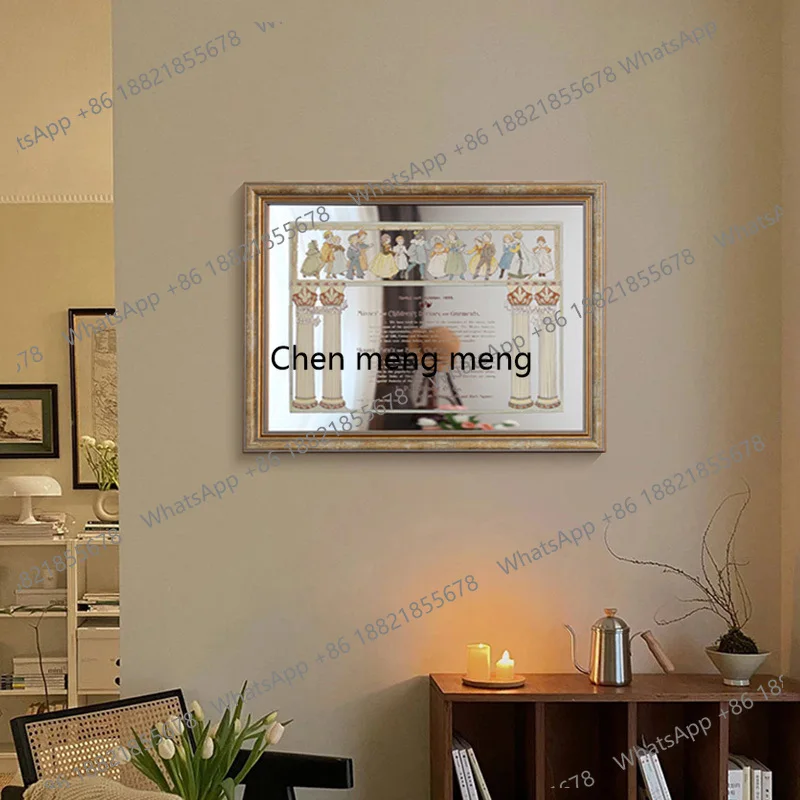 Ornaments Bedroom Mirror Painting Art Living Room Hanging Makeup Wall Mirror Art Nordic Girly Espejos De Piso Home Decorations
