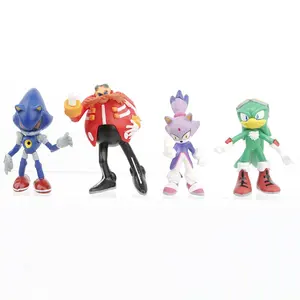 2024 Sonic PVC Karakter Mainan Landak Bayangan Ekor Sosok Model Boneka Anak-anak Mainan Hewan 12 Buah / set 12 angka hewan penjualan terbaik - №