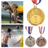 5cm Gold/Silver/Bronze Medal Award Medals with Neck Ribbon Metal Winner Medals Competition Medals for Marathon Ball Games