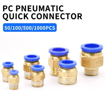 PC pneumatic pipe quick joint thread direct head PC external thread pneumatic quick joint PC4-M5 PC8-02 pneumatic components