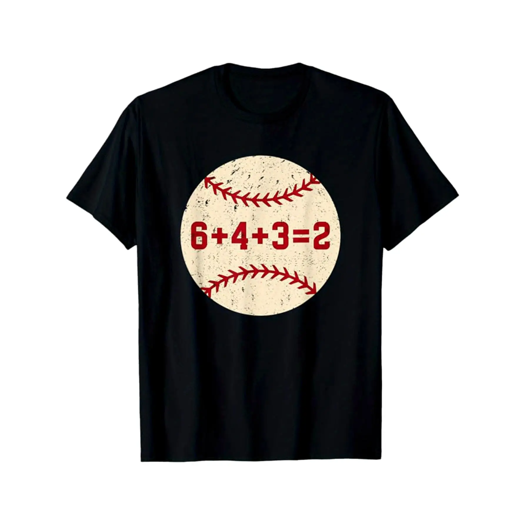 

Baseball Double Play T-Shirt 6+4+3=2 Vintage Graphic Tee Unisex Casual Top Gift for Fans, Coaches or Players S-3XL