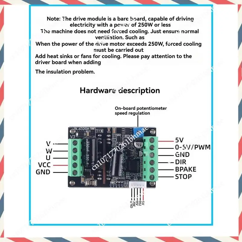 -A21Z BLDC Motor Driver 500W High Power 6-60V 20A Hall Brushless Speed Control For PWM Three-Phase Motor Drive Module