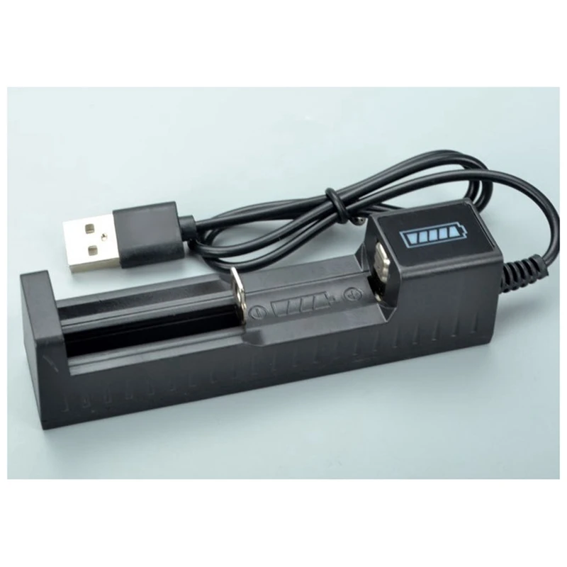 USB 1 Slot Universal Quick Charging Rechargeable Battery Charger For 18650 26650 14500 16340 ABS