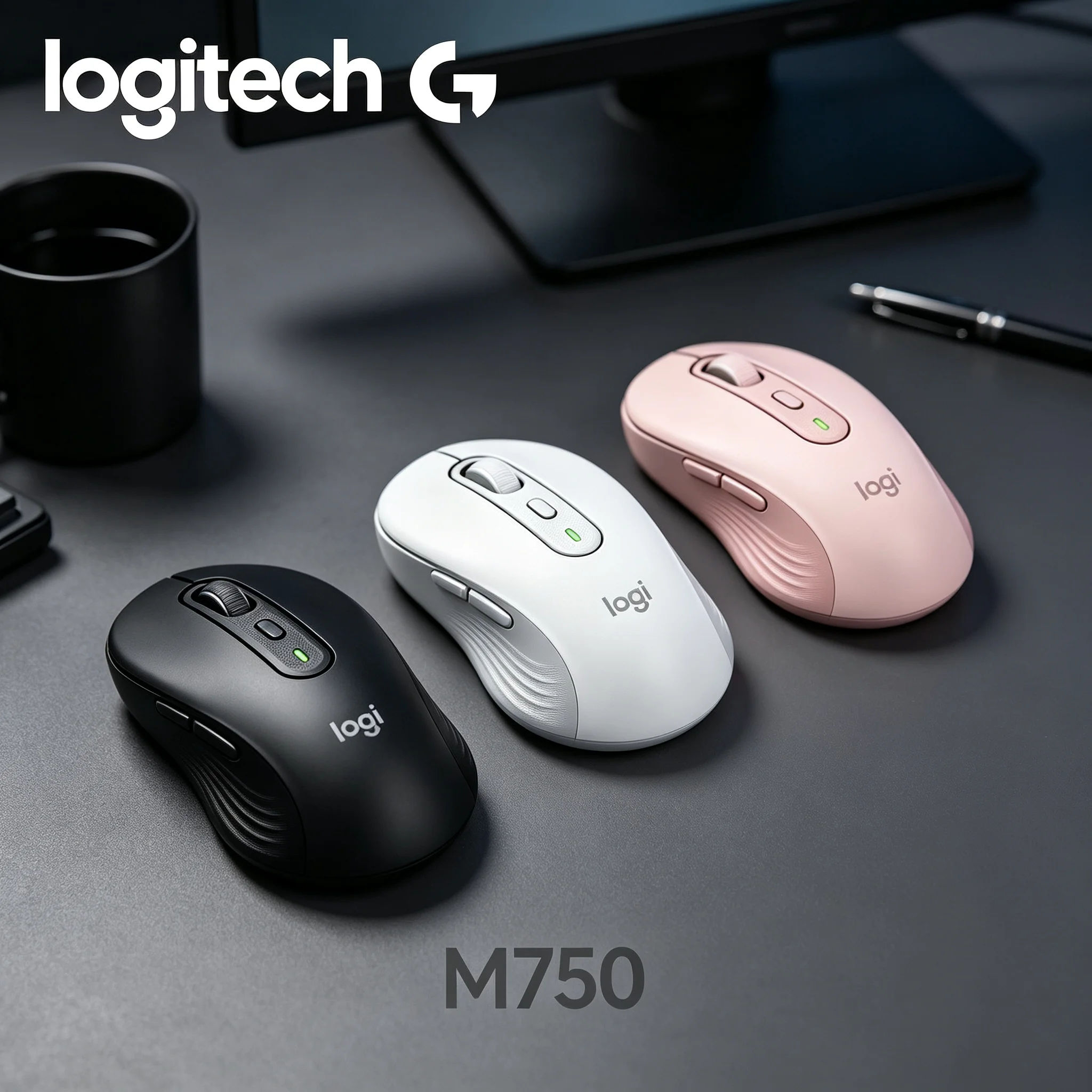 Logitech M750 Matte Durable Wireless Mice Resist Scratch For CS Game Desktop Use And Formal Contract Business Office Workspace