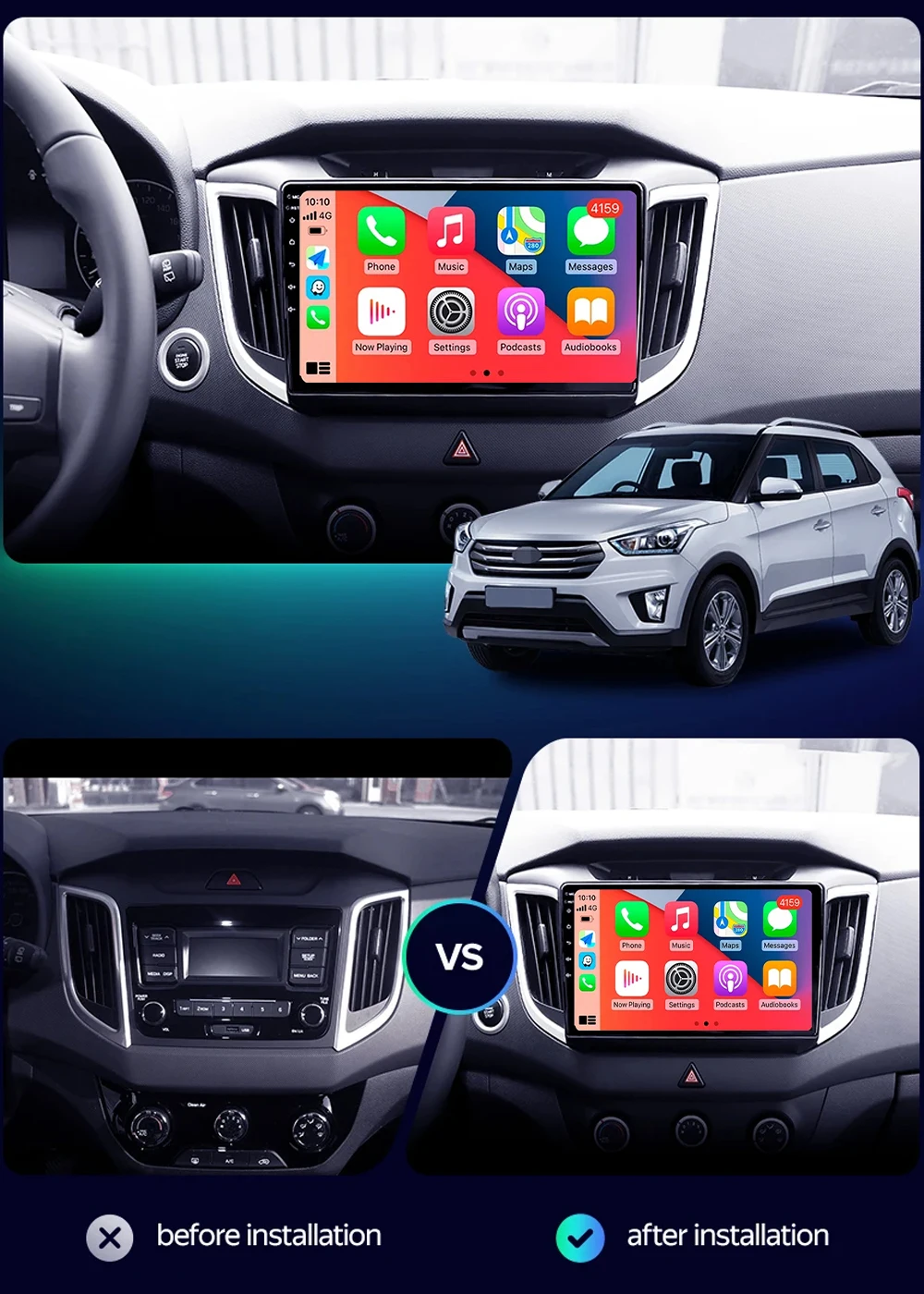 WIFI For Hyundai Creta IX25 2015 - 2019 Car Radio Multimedia Video Player Navigation stereo Android 16 No 2din 2 din dvd