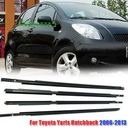 4pcs/set Black Car Window Glass Seal Moulding Trim for Toyota Yaris Hatchback 2006-2013