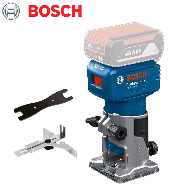 Bosch-máquina Router Madeira Cordless Glf 18v8 sem Escova 30000rpm Grooving Escultura Fresando Buracos Carpintaria Aparador Elétrico 18v