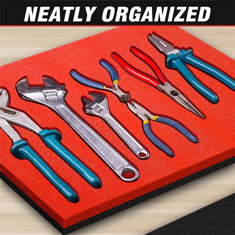 Fresh Toolbox Chest Drawer Inserts 3Pcs Tool Box Organization Foam 17.5X12x1inch Shadow Non Slip Foam Liner Organizer US Plug