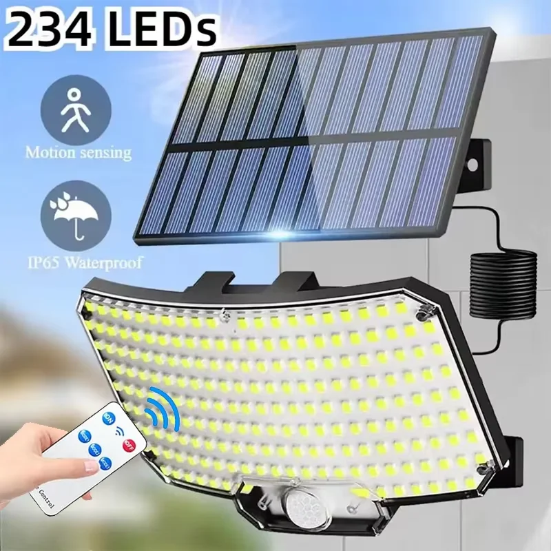 Solar Light Outdoor Super Bright Motion Sensor Solar Strong Power 234LED Garden Wall Lamp IP65 Waterproof 3 Working Mode
