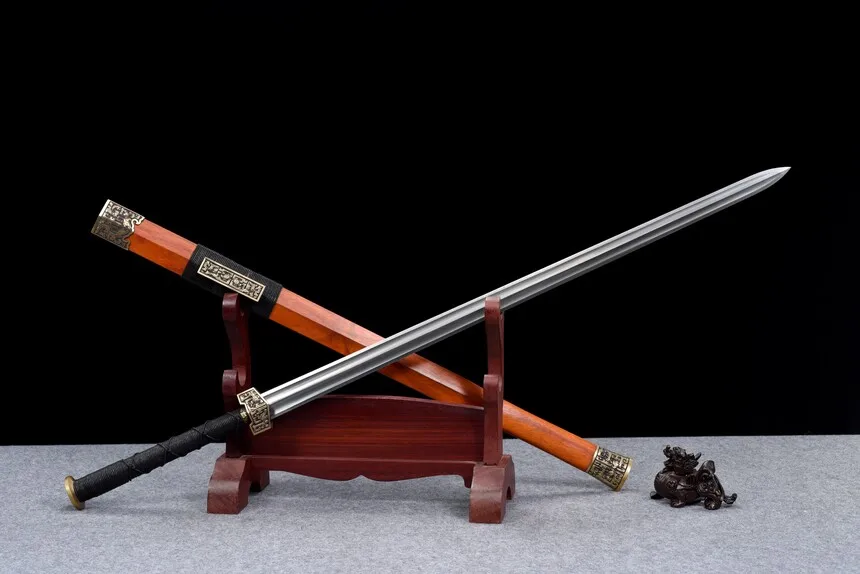 101.5 سنتيمتر العشب التنين هان السيف القرون الوسطى معركة إعداد كاتانا كامل تانغ دمشق الصلب حافة قطع النينجا الكونغ فو القتالية Ar #4