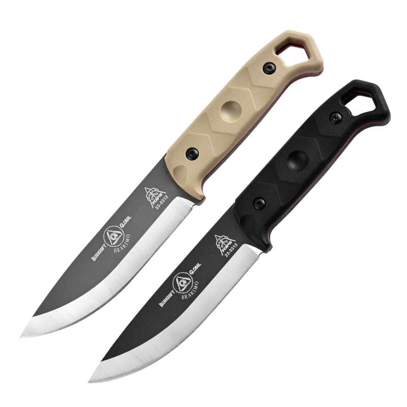 Camping knife Portable Straight Blade D2 Steel Wilderness Adventure Knife High hardness knife with sheath