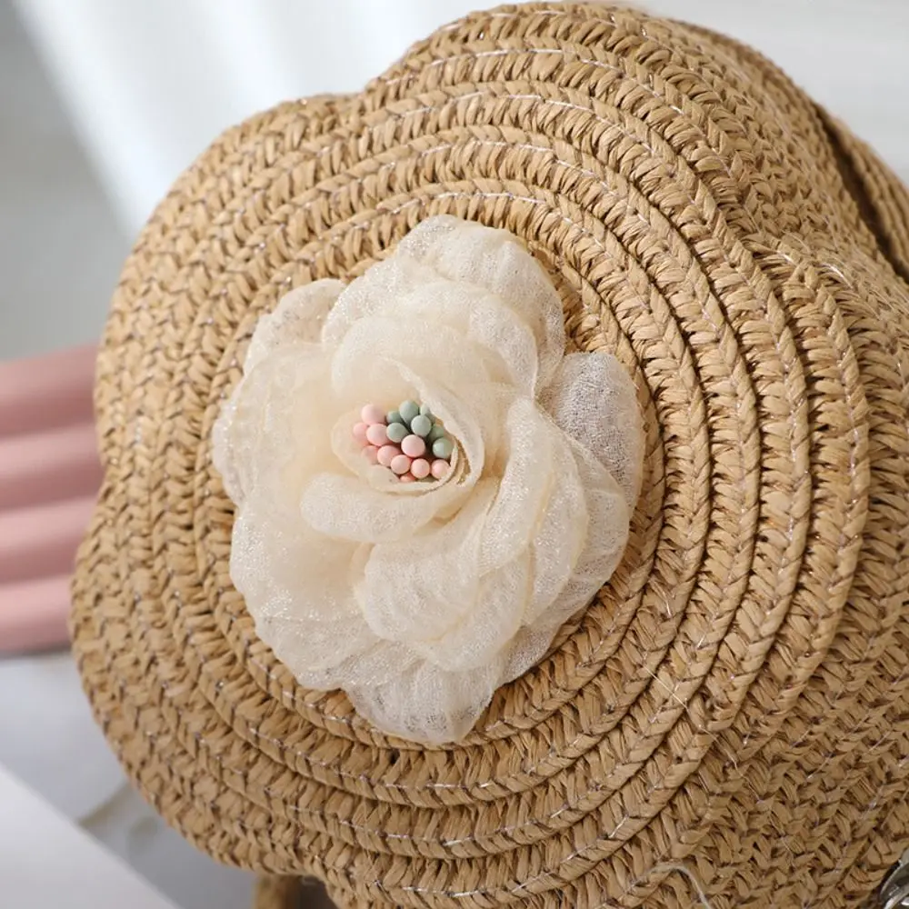 Cute Straw Crossbody Bag Flower Small Coin Purse Shoulder Bag Girls